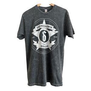 Shinedown‎ Nation Vintage Wash Tee | Size L Rock Band Graphic